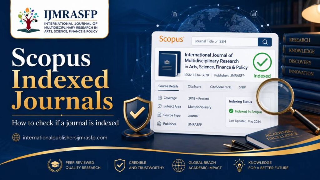 Illustration of a Scopus indexed journal search showing ISSN, coverage years, and indexing status